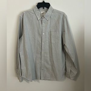 Gap Classic Oxford Grey Long Sleeve Button Up Shirt in Modern  Fit-Large